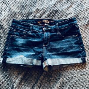 Low rise jean shorts